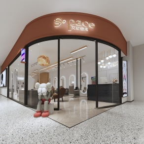 现代美发店3D模型下载